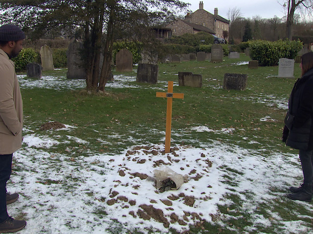 The exhumation site on Emmerdale on March 11, 2021