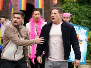 Freddie and John Paul on Hollyoaks on May 2, 2024