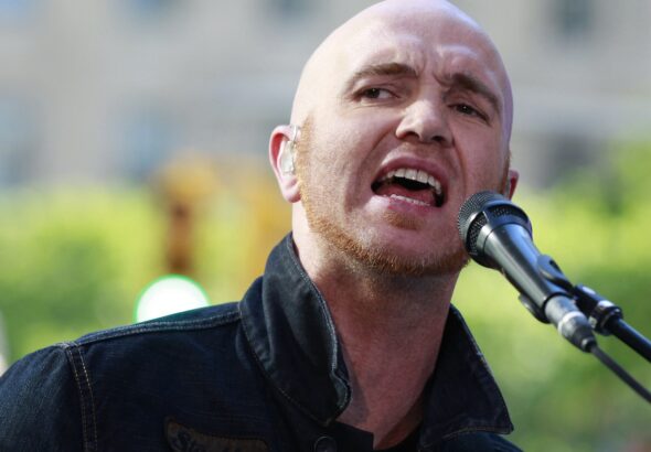 Irish musician Mark Sheehan of The Script performs on NBC's Today show in New York on May 21, 2010.