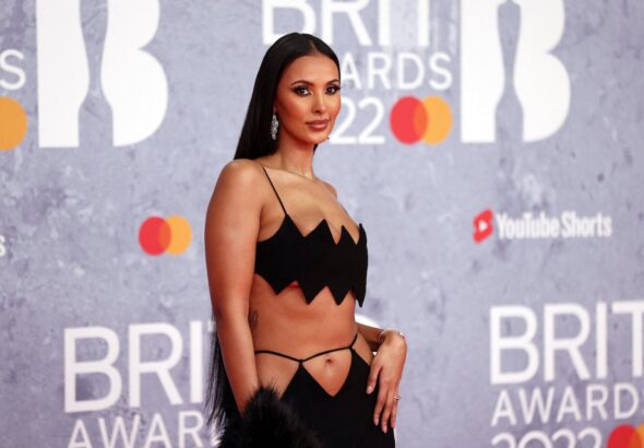 Maya Jama poses as she arrives for the Brit Awards at the O2 Arena in London, Britain on February 8, 2022