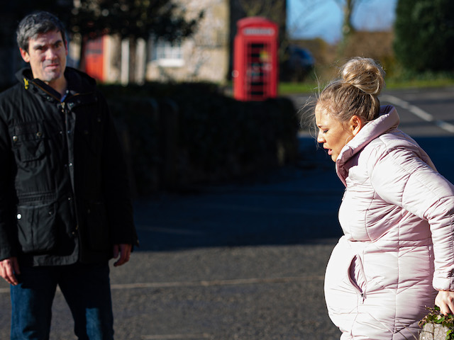 Cain and Tracy on Emmerdale on February 25, 2021