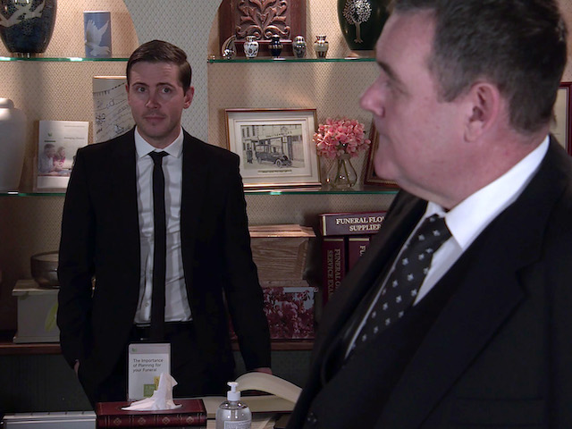 Todd and George on Coronation Street on April 7, 2021