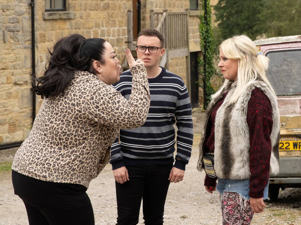 Mandy, Vinny and Tina on Emmerdale on November 11, 2024
