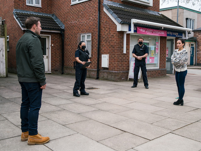 Alina and Tyrone on Coronation Street on April 5, 2021