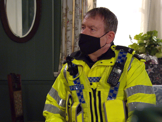 PC Swirling on Emmerdale on March 15, 2021