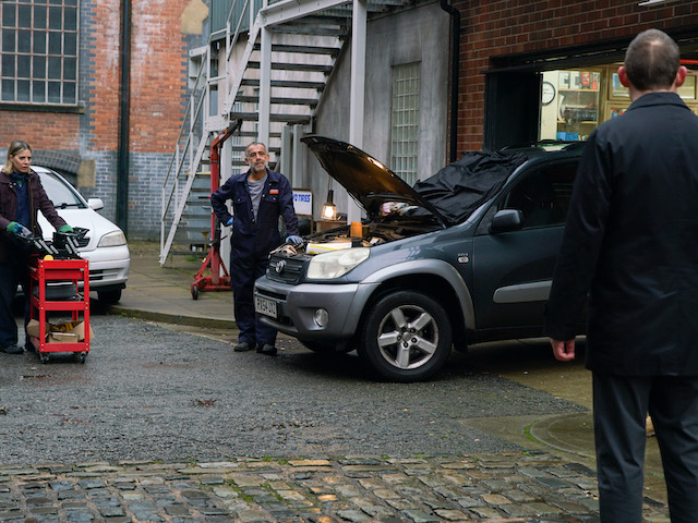 Abi, Kevin and Mick on Coronation Street on February 10, 2021