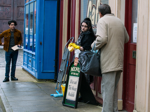 Aadi, Nina and Roy on Coronation Street on March 3, 2021