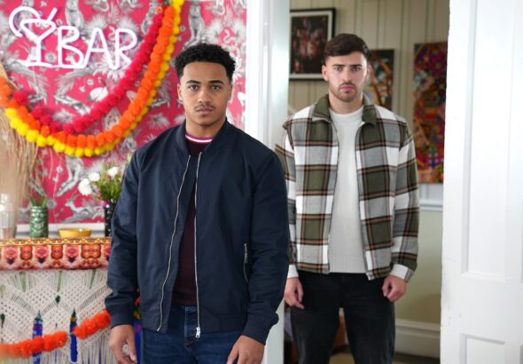 Hunter and Romeo on Hollyoaks on January 8, 2024