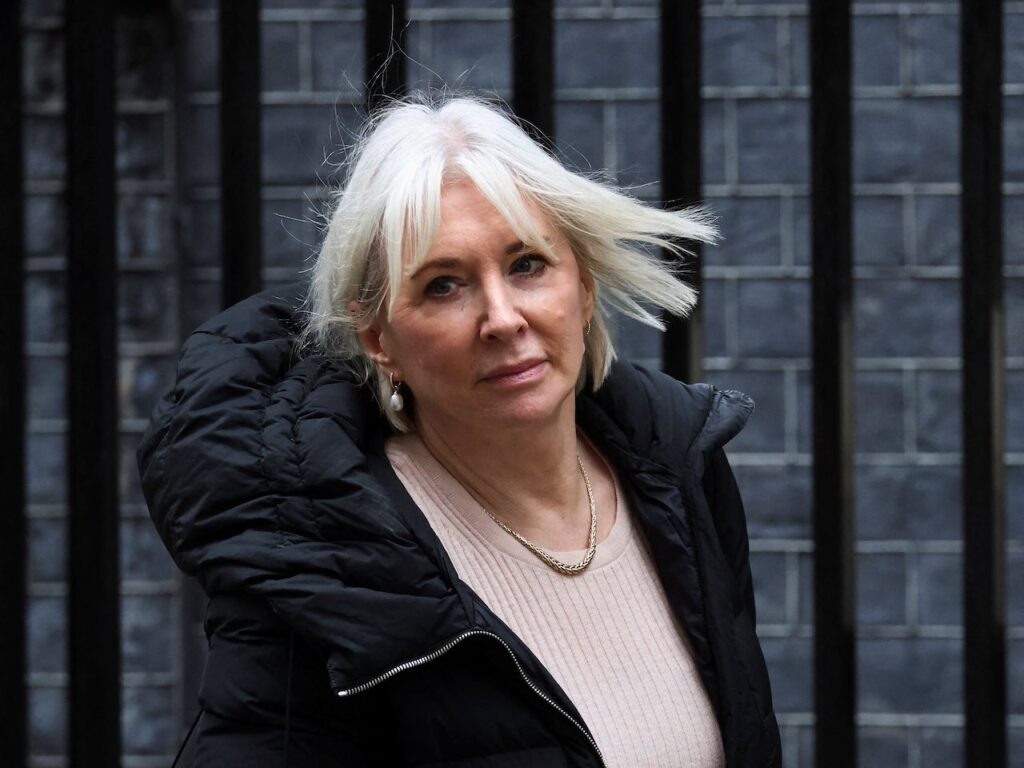 Nadine Dorries outside Downing Street in 2022