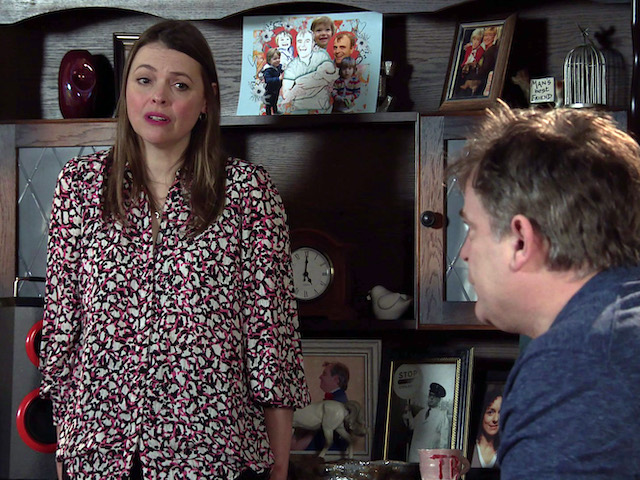 Tracy and Steve on Coronation Street on March 10, 2021