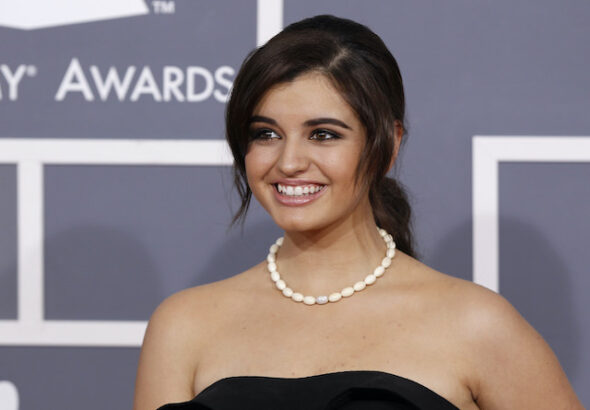 Singer Rebecca Black arrives at the 54th annual Grammy Awards in Los Angeles, California on February 12, 2012.
