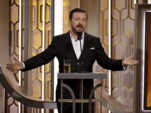 Ricky Gervais hosts the 73rd Golden Globe Awards in Beverly Hills, California on January 10, 2016.