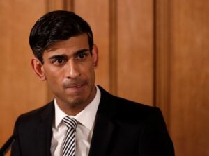 Rishi Sunak at a news conference in London on March 17, 2020
