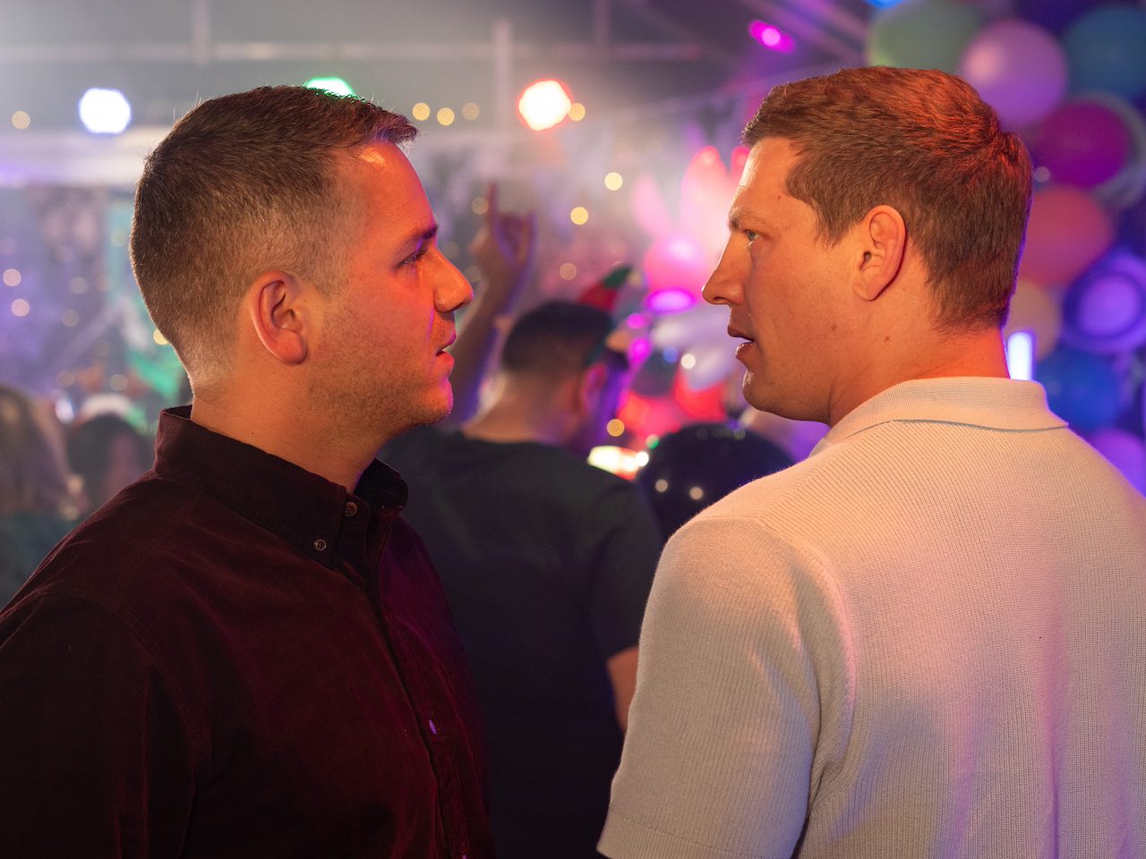 Carter and John Paul on Hollyoaks on December 13, 2023