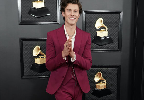 Shawn Mendes at the Grammy Awards in Los Angeles on January 26, 2020
