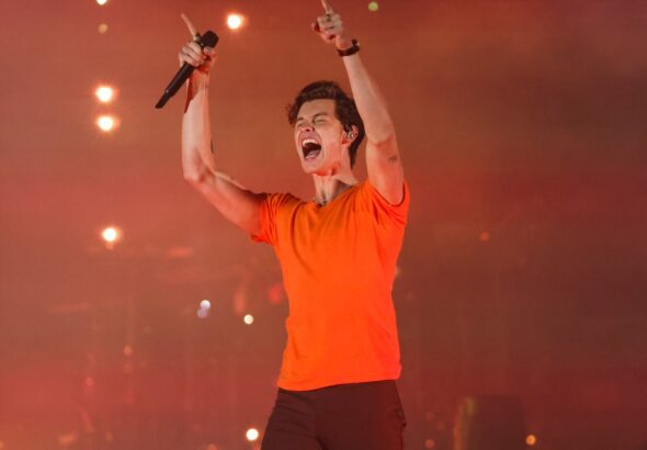 Shawn Mendes performing at Wango Tango in Carson, California, on June 4, 2022