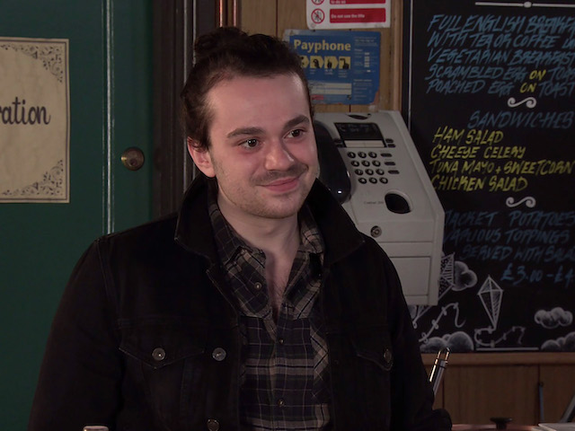 Seb on Coronation Street on April 21, 2021