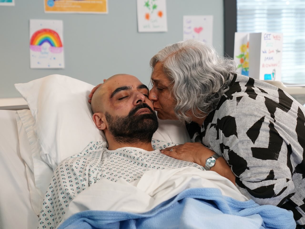 Misbah and Zain on Hollyoaks on April 29, 2024