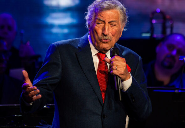 Tony Bennett performs at the opening celebration of the Statue of Liberty Museum on Liberty Island in New York, U.S. on May 15, 2019.