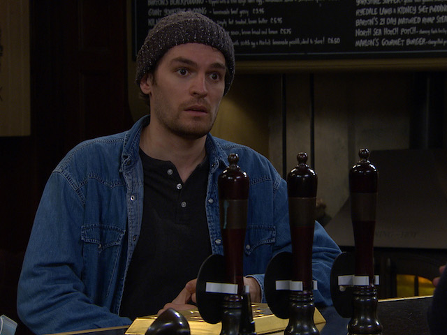 Mack on Emmerdale on April 2, 2021