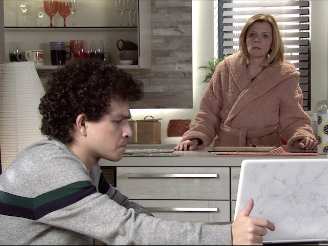 Simon and Leanne on Coronation Street on February 15, 2021