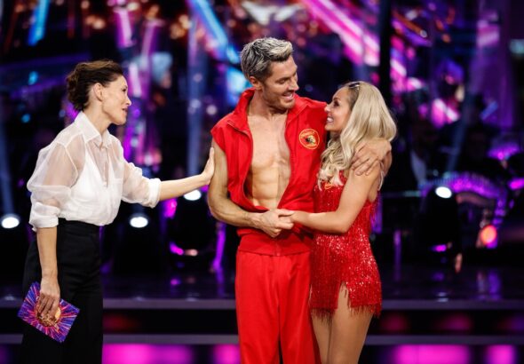 Emma Willis, Chris Appleton and Amy Dowden for Strictly Come Dancing 2026 Results Show 2