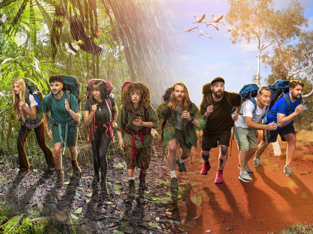 Princess, Junior, Nana, Ella, Sam, Kaz, Jeff and Matt for Celebrity Race Across The World 2026