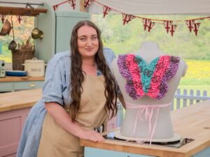 Shannon with her bake on The Great British Bake Off S17E03