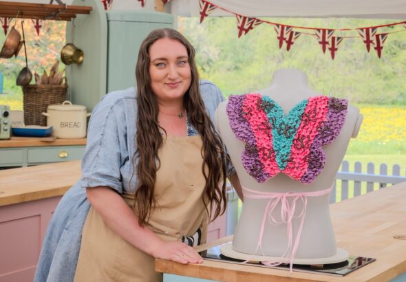 Shannon with her bake on The Great British Bake Off S17E03