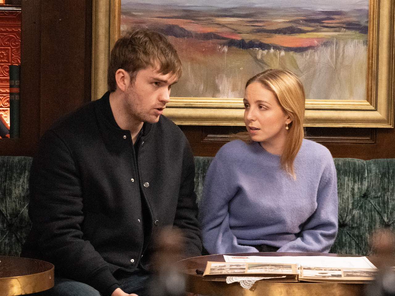 Belle and Tom on Emmerdale on February 13, 2024