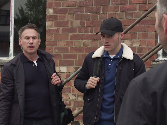 Stefan and Corey on Coronation Street on November 5, 2021