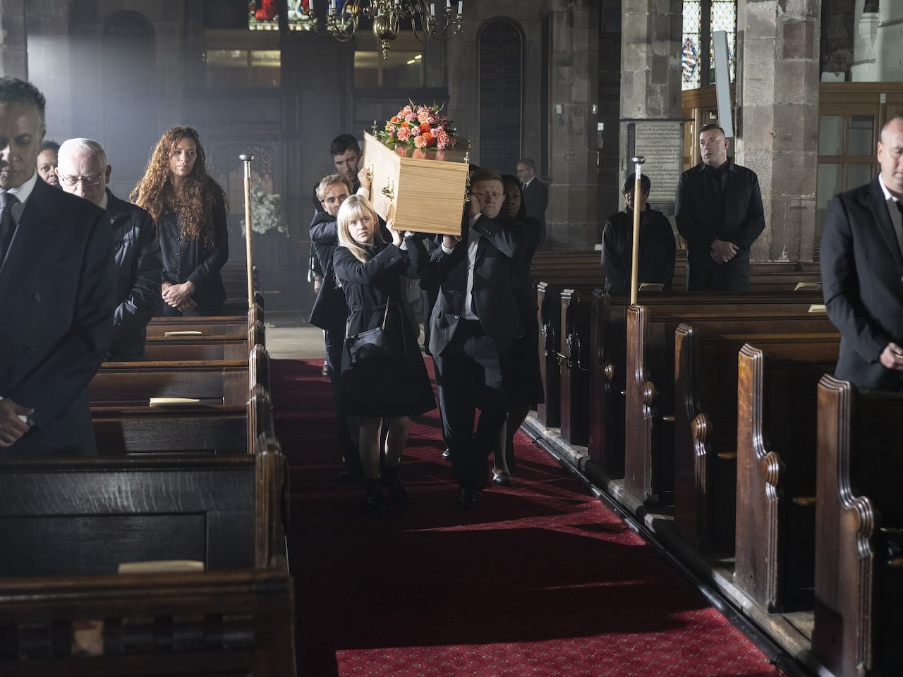 Paul’s coffin on Coronation Street on October 2, 2024