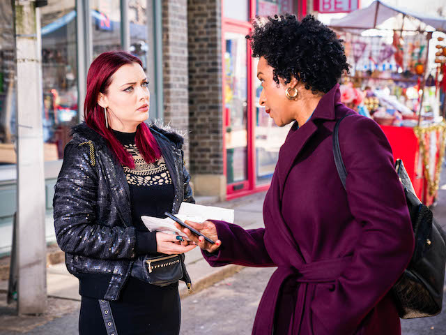 Whitney and Laura on EastEnders on December 16, 2021