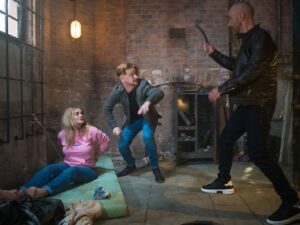 Kieron, Gary and Kelly on Coronation Street on July 20, 2022
