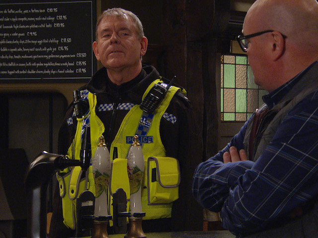 PC Swirling and Paddy on Emmerdale on September 22, 2021
