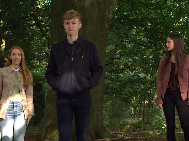 Chloe, Noah and Sarah on Emmerdale on September 28, 2021