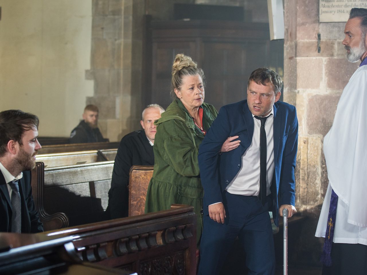 Paul, Bernie and Kieran on Coronation Street on September 25, 2023