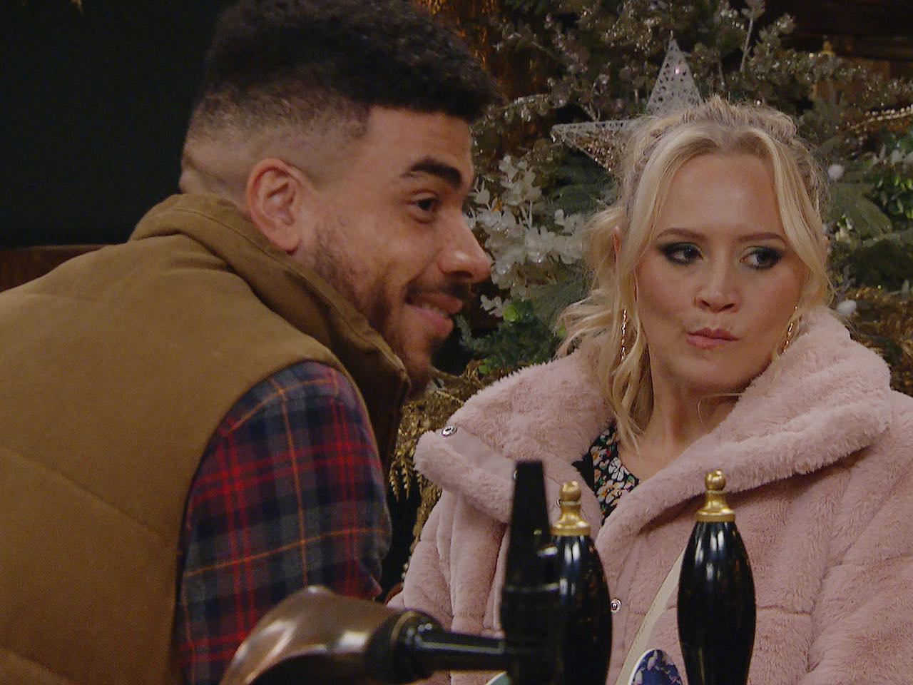 Nate and Tracy on Emmerdale on December 6, 2023
