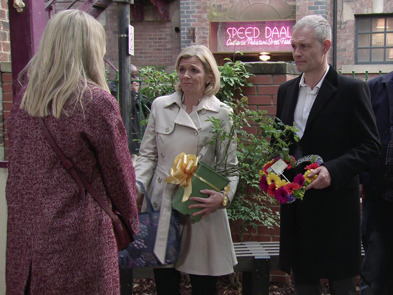 Leanne, Nick and Toyah on Coronation Street on November 27, 2024