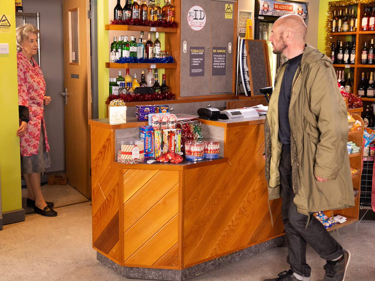 Terry and Evelyn on Coronation Street on December 11, 2023