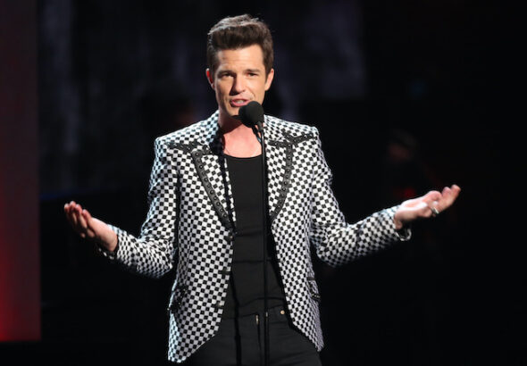 Brandon Flowers of The Killers at the Rock & Roll Hall of Fame induction ceremony in Cleveland on April 14, 2018