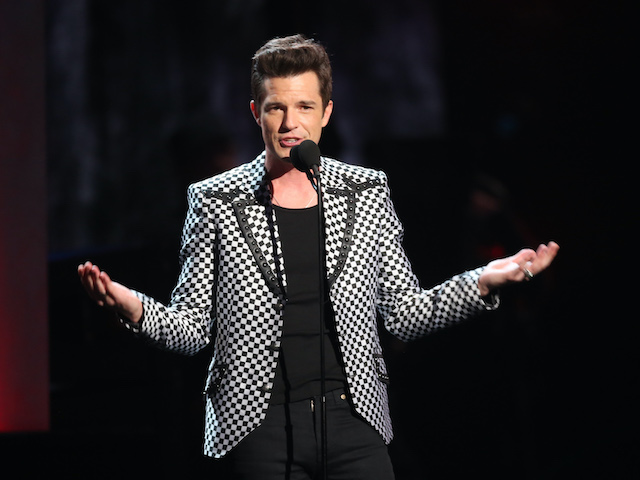 Brandon Flowers of The Killers at the Rock & Roll Hall of Fame induction ceremony in Cleveland on April 14, 2018