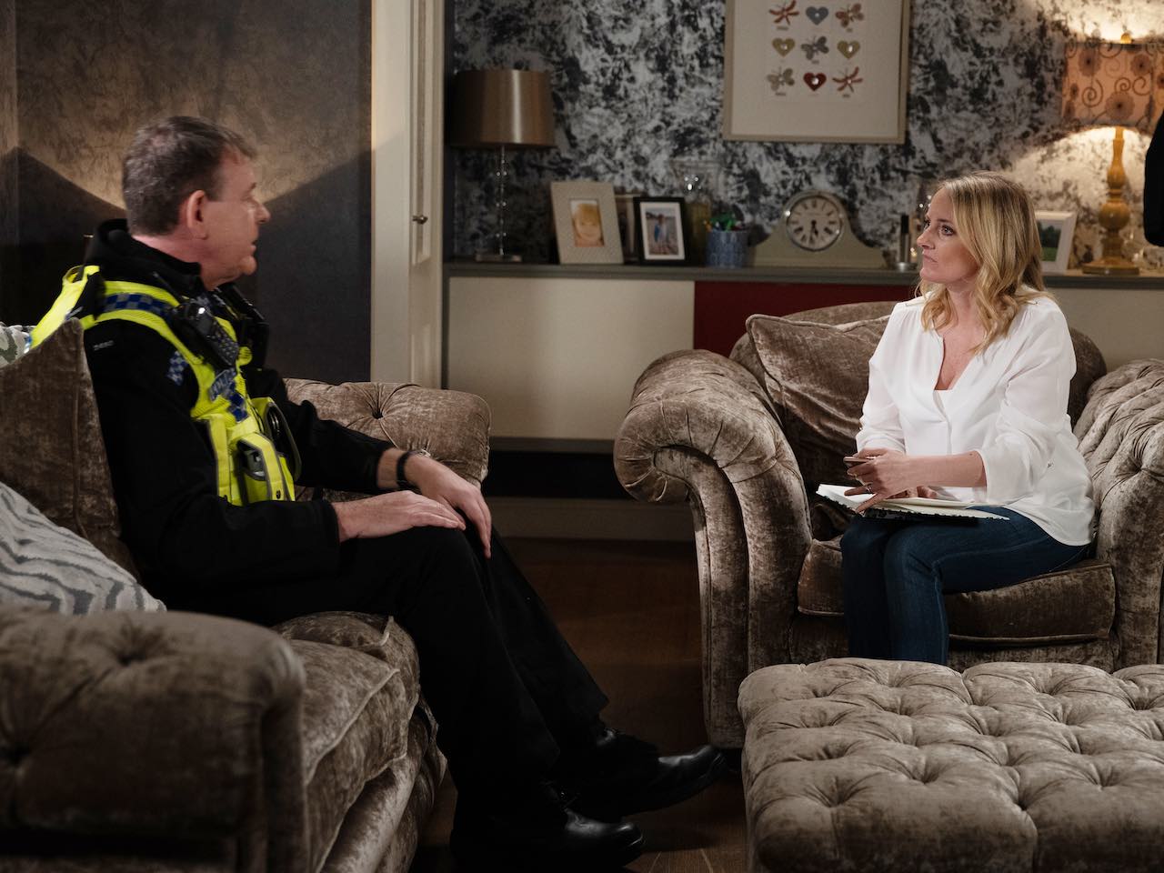 Nicola and PC Swirling on Emmerdale on July 15, 2022