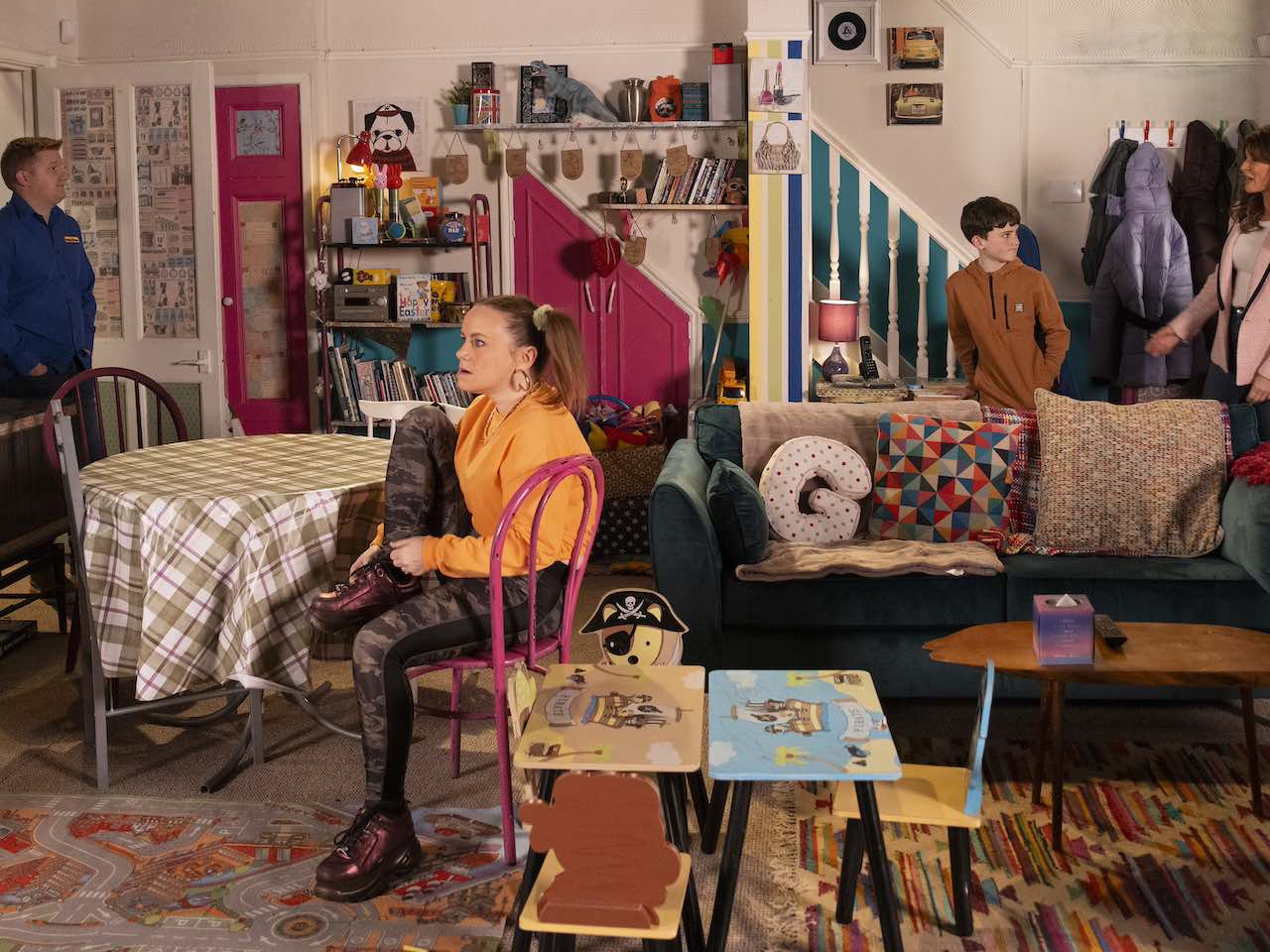 Gemma, Chesney, Joseph and Linda on Coronation Street on April 1, 2024