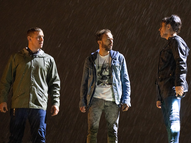 Leo, David and Shona on Coronation Street on October 20, 2021