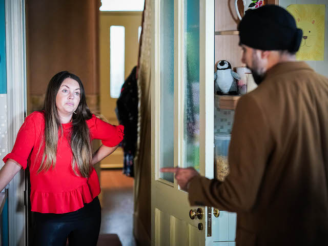 Stacey and Kheerat on EastEnders on October 28, 2021