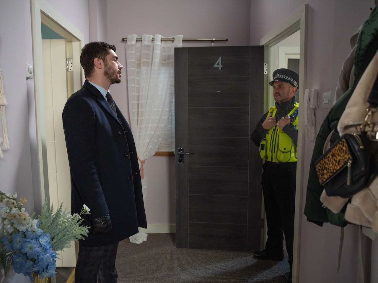 Adam and the police on Coronation Street on March 4, 2022