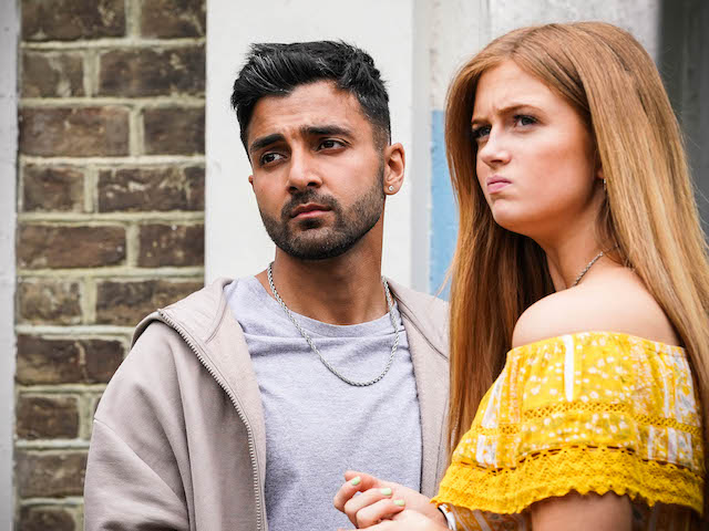 Vinny and Tiffany on EastEnders on August 30, 2021