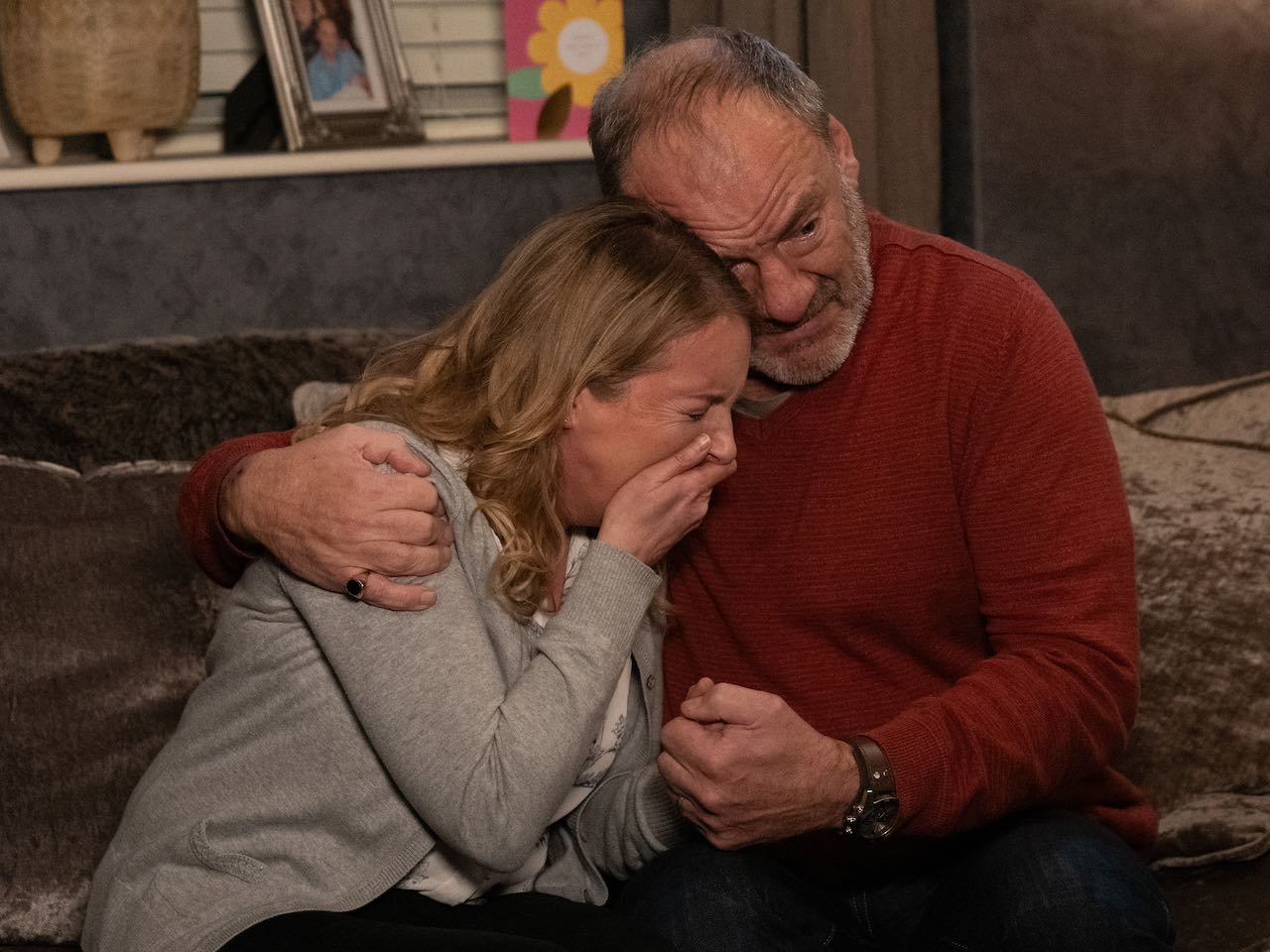 Jimmy comforts Nicola on Emmerdale on March 14, 2024