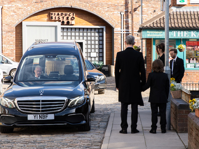 Nick and Sam at Natasha's funeral on Coronation Street on November 8, 2021